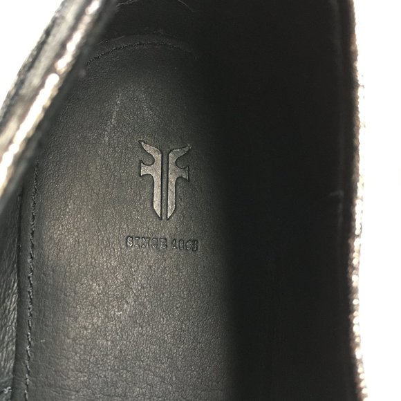 Frye Terri Slip on shoes flat gold black leather - Picture 12 of 12